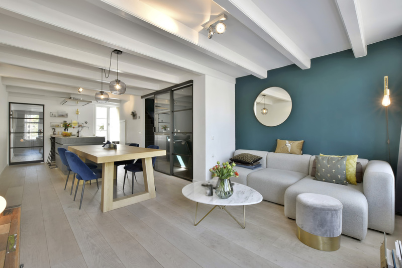 Salón cocina de una casa reformada